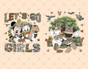 Disney Minnie Daisy Animal Kingdom PNG, Safari Friends Sublimation Design, Retro Vacation Printable Download Graphic File