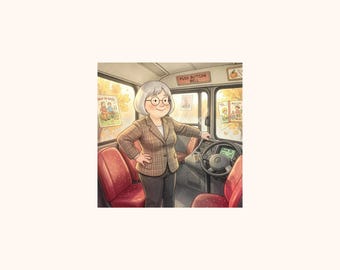 The Wheels on the Bus | 8×10 Wall Art Print | Fairy Tale | Digital Download | Coral Penguin