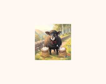 Baa Baa Black Sheep | 10×10 Wall Art Print | Fairy Tale | Digital Download | Coral Penguin
