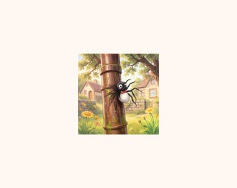 Itsy Bitsy Spider | 10×10 Wall Art Print | Fairy Tale | Digital Download | Coral Penguin