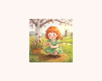 The ABC Song | 8×10 Wall Art Print | Fairy Tale | Digital Download | Coral Penguin