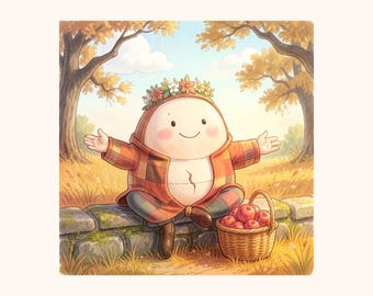 Humpty Dumpty | 5×7 Wall Art Print | Fairy Tale | Digital Download | Coral Penguin