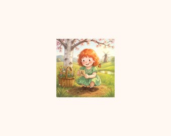 The ABC Song | 10×10 Wall Art Print | Fairy Tale | Digital Download | Coral Penguin