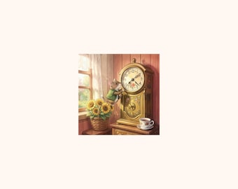 Hickory Dickory Dock | 10×10 Wall Art Print | Fairy Tale | Digital Download | Coral Penguin