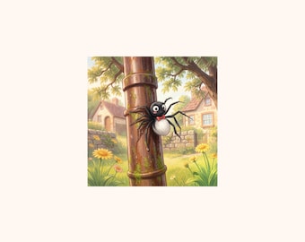 Itsy Bitsy Spider | 8×10 Wall Art Print | Fairy Tale | Digital Download | Coral Penguin
