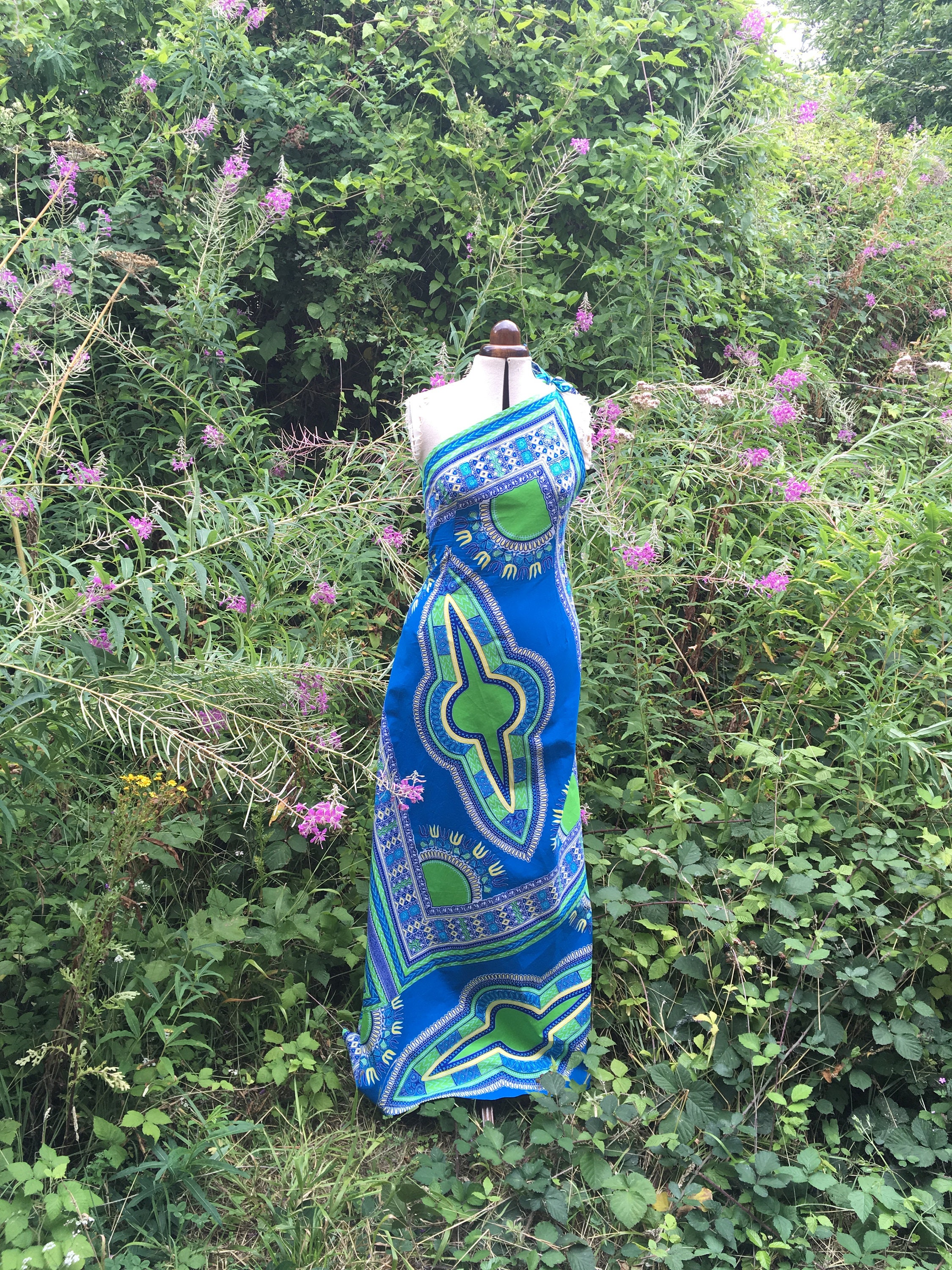 Size 12 Blue African Wax Print Maxi Dress - Etsy