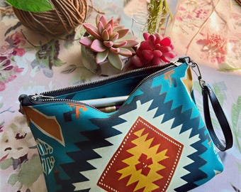 Southwestern Crossbody Bag - Kunstleder Boho Geldbörse | Verstellbarer Riemen Alltagstasche | Boha Zucker