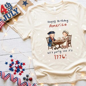 4th of July - Let's Party Like it's 1776 Design Png | Watercolor US John and Abigail Adams | Cute USA Shirt |  | Png Digital Download