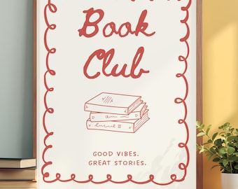 Kids Book Club Poster | Reading Corner Decor | Classroom Book Club Printable