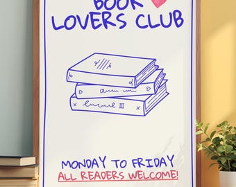 Book Lovers Club Poster | Reading Corner Classroom Decor | Kids Book Club Printable