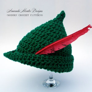 INSTANT Download Peter Pan / Robin Hood Hat CROCHET PATTERN Pdf File 6 Sizes included Permission to sell finished item image 2