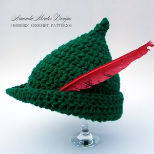 INSTANT Download Elf / Peter Pan / Robin Hood Hat CROCHET PATTERN Pdf File 6 Sizes included Permission to sell finished item image 1