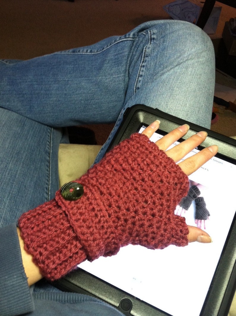 INSTANT Download Sophie Fingerless Gloves CROCHET PATTERN Pdf File Teen/Adult Permission to sell finished item image 4