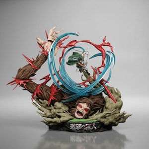 Levi vs Beast Titan 3D STL Figure File |  Attack on Titan 3D Print Model STL | Digital Download