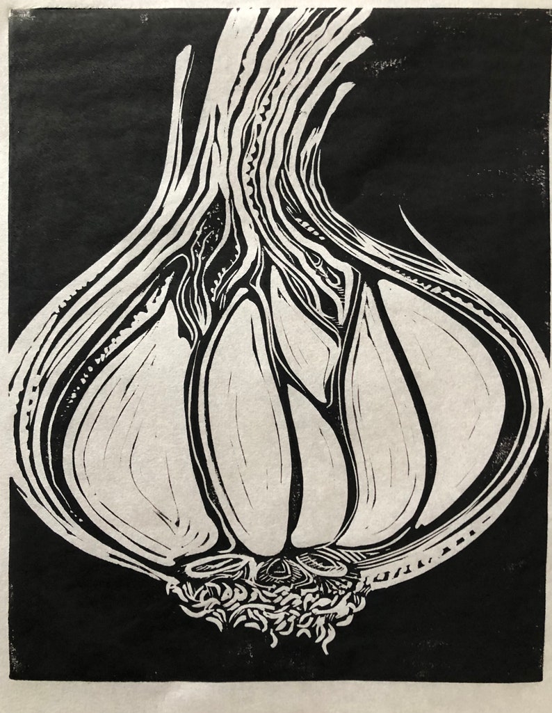 Garlic Bulb Linocut image 4