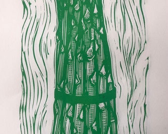 Asparagus Linocut