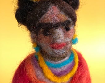 Frida Kahlo Needle-Felted Sculpture Doll