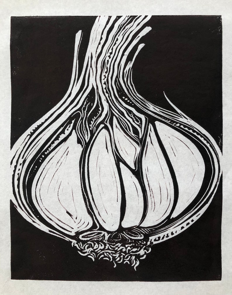 Garlic Bulb Linocut image 1