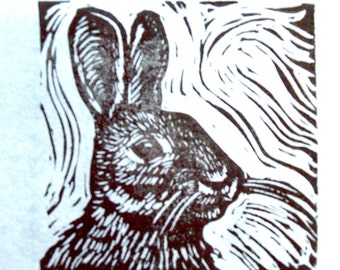 Rabbit Block Print