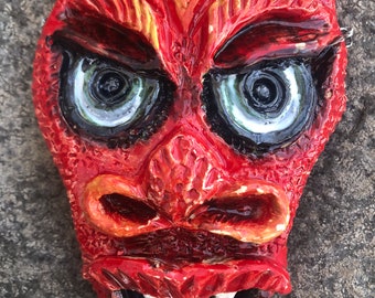 Year of the Dragon Ceramic Mask Wall Hanging