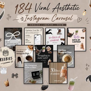 Faceless Instagram Carousel Templates | Aesthetic Canva Social Media Kit | TikTok & IG Slides | PLR MRR Editable Done For You Carousel Posts