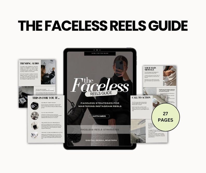 PLR MRR digital product bundle mockup displaying faceless digital marketing eBooks for content automation and online income generation