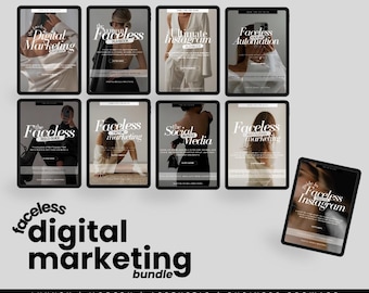 Digital Marketing eBook Guide für Social Media Marketing, YouTube-Automatisierung, TikTok Instagram Reel Guide, Gesichtslose PLR MRR Canva-Vorlagen