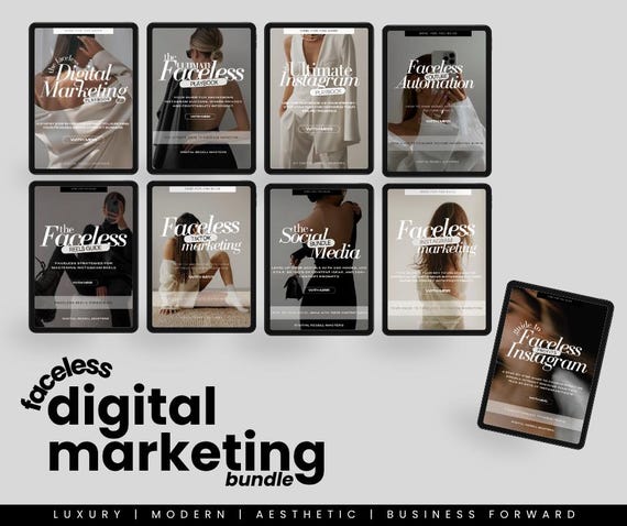 Digital Marketing eBook Guide For Social Media Marketing, YouTube Automation, TikTok Instagram Reel Guide, Faceless PLR MRR Canva Templates