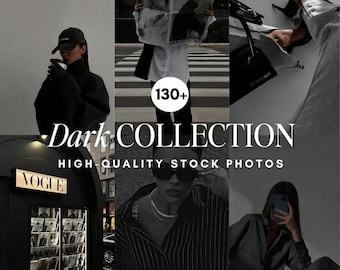130+ Dark Aesthetic Stock Fotos Bündel | Stimmungsvolle Instagram Story & Post Hintergründe | Schwarzer ästhetischer Social Media Inhalt