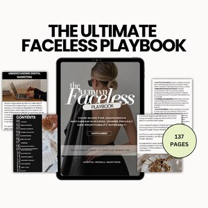 Faceless Instagram and TikTok marketing guides mockup showing editable PLR eBooks for content creators and online entrepreneurs