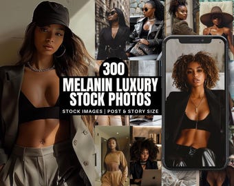 Melanin Aesthetic Stock Fotos, Gesichtslose Afroamerikaner Schwarze Frauen Bilder Luxus Reiche Melanin Instagram Posts & Stories Vorlagen PLR MRR