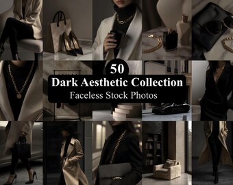 Luxuriöse dunkelästhetische Stock Fotos für gesichtslosen Instagram, Digital Marketing, Girl Boss Lifestyle, Moody Stock Photos mit MRR & PLR