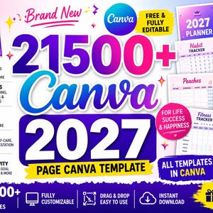 21500+ Canva KDP Templates Bundle | Editable Planner, Journal and Workbook Interiors | Amazon KDP Commercial Use Digital Download