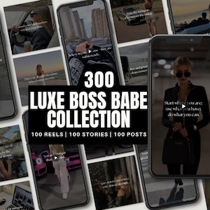 Luxury Boss Babe DFY Reels Instagram Posts & Stories Faceless Girl Boss Social Media Motivational Quotes Women Entrepreneur Videos PLR MRR