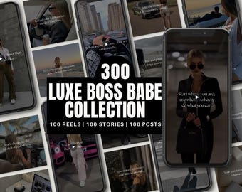 Luxus Boss Babe DFY Reels Instagram Posts & Stories Faceless Girl Boss Social Media Motivation Zitate Frauen Entrepreneur Videos PLR MRR