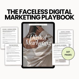 Digital marketing eBook bundle mockup with faceless content strategy guides, PLR and MRR rights, perfect for passive income and social media business