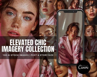 Chic Coquette Pink Stock Fotos Elevated Chic Stock Bilder Pink Aesthetic Instagram Templates Posts & Stories Salon Flyer Hairstyle PLR MRR