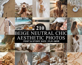 Beige Neutral Chic Ästhetische Fotos Gesichtslose Minimalist Lifestyle Girl Boss Bilder Lightroom Preset Reels IG Post & Story Templates