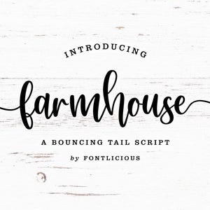 Schriftart „Farmhouse“: Handgeschriebene Schriftart für Cricut, charakteristische Schreibschrift für Logos, Schilder, T-Shirts, Einladungen und DIY-Projekte.