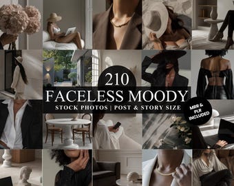 Dunkle Moody Aesthetic Stock Fotos, gesichtslose Moody Noir Bilder Feminine Minimal Lifestyle Girl Boss Fotos IG Templates Posts Geschichten PLR MRR
