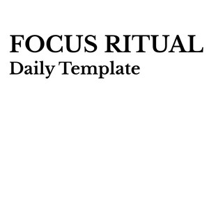 Modelo de Ritual de Foco | Pare de Procrastinar e Melhore o Foco | Planejador Diário de Trabalho Profundo para Imprimir