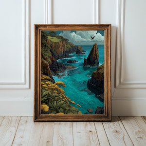 Lizard Peninsula Watercolour Print | Cornwall Coastal Wall Art