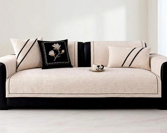 Soft Chenille Sofa Cover Washable Anti Slip Pet Friendly Couch Protector