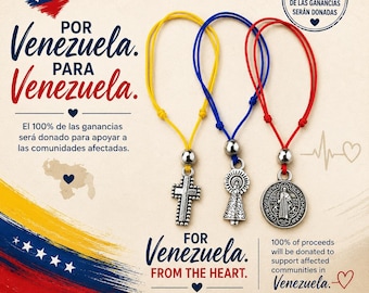 For Venezuela From the Heart | Handmade Charity Bracelet | 100% of Proceeds Donated | Adjustable Venezuelan Flag Bracelet
