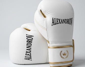 Custom Boxing Gloves, Personalized Boxing Gloves, Genuine Cowhide Leather Gloves, Custom Name Fight Gloves, Boxing Gift for Fighter