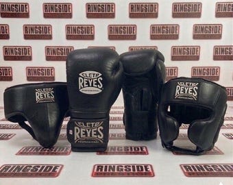 Personalized Black Cleto Reyes Boxing Set | Gloves, Head Guard, Groin Guard