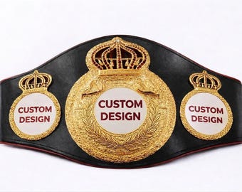 Custom Championship Belt – Crown Design, Boxing, Wrestling, Title Trophy