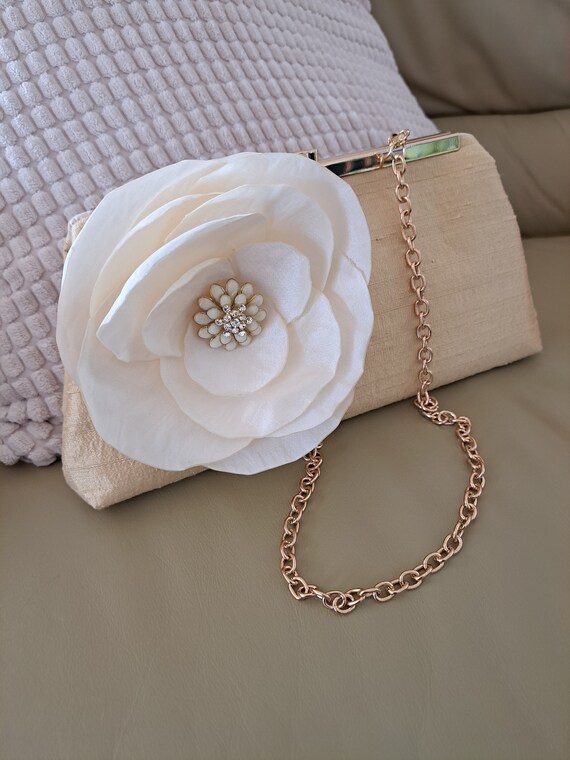 Gold Dupionseide Clutch, Gold Hochzeit Clutch, Gold Mutter der