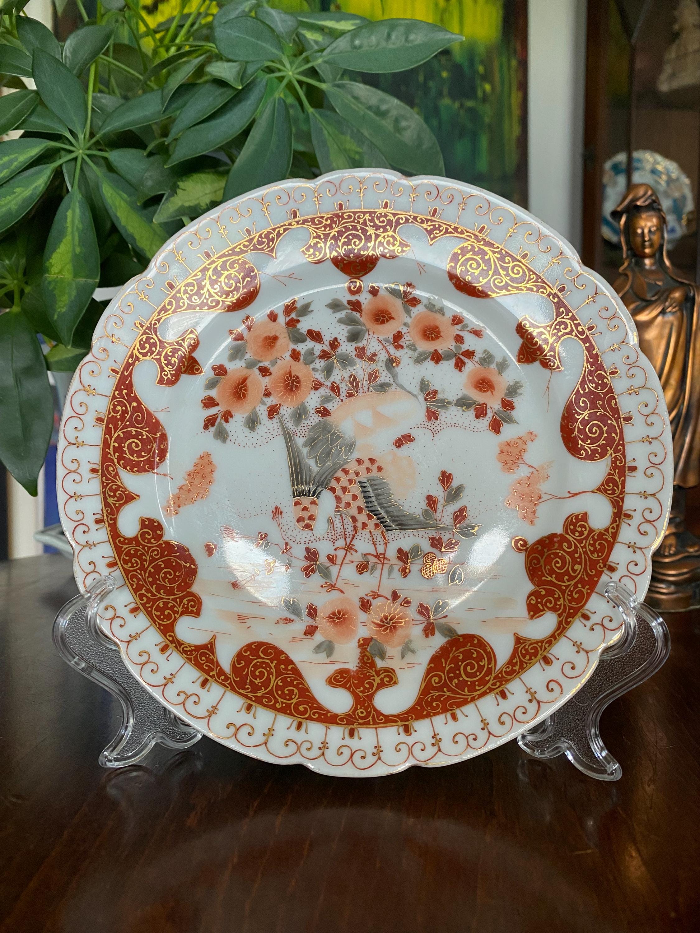 Japanese hand painted porcelain plates cranes - Etsy 日本