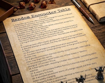 Bundle: 2 TTRPG Random Encounter Table Sheets | Printable Game Master PDF | Session Zero Worksheet